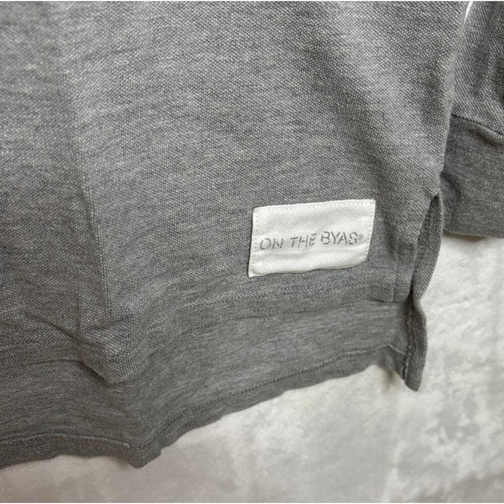 ON THE BYAS Men's Heather Grey & White 00 Long Sleeve Jersey T Shirt | Medium - Picture 9 of 14